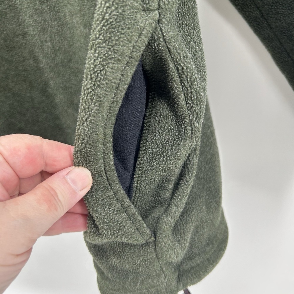 EMS Peak Performance Fleece Pullover Mens 2XL Olive 1/4 Snap Shacket Rugged VTG - Picture 5 of 11